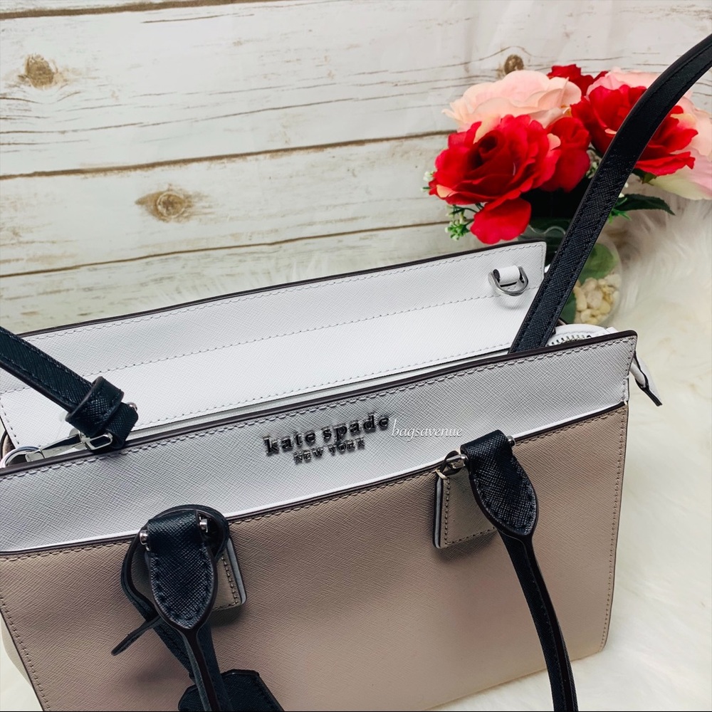 Kate spade Cameron medium satchel warm beige black - Picture 9 of 10